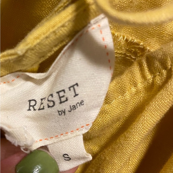 Yellow/Mustard Linen Jumpsuit - Picture 4 of 4